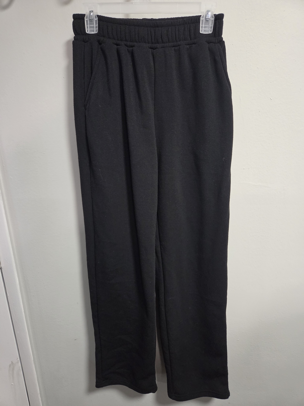 LOVE83 Black Wide Leg Lounge Pants Medium Soft Comfy Casual Sweatpants